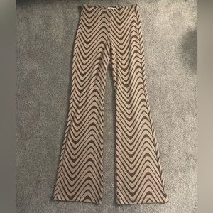 Urban Outfitters brown wave pattern flared leggings
